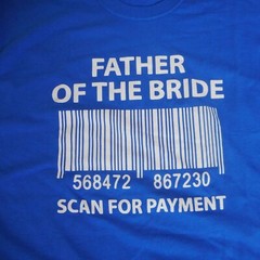 Father of Bride Shirt Mens XL Blue Short Sleeve Gildan Heavy Cotton Dad Wedding