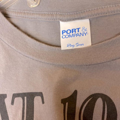 Port & Company Ring Spun 100% Cotton Gray T-shirt Graphic at Front Size L Unisex