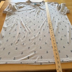 Original Bruno Supersoft Mens XL Henley Shirt Grey Anchor Print Short Sleeve
