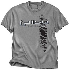 CHECKERED FLAG SPORTS FORD TRUCK F150 TIRE TRACK GREY SHORT SLEEVE T SHIRT LOGO