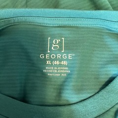 George Mens XL Teal Horizontal Stripe Pocket T-Shirt Cotton Blend New