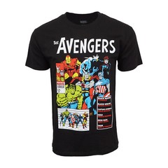 MARVEL HEROS AVENGERS GROUP TOUGH BLACK T SHIRT