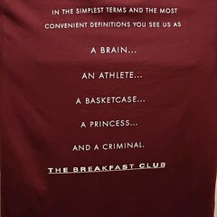 The Breakfast Club Men’s Graphic T-Shirt M Burgandy Red Brat Pack 80’s