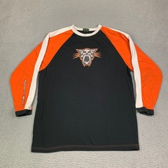Vintage Team Arctic Cat Racing Shirt Mens L Raglan Graphic Print Arcticwear Y2K