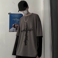 Oversized Grunge Streetwear Sweatshirt Gothic Graphic Pullover Mens M-2XL
