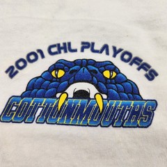 2001 CHL Playoffs Cottonmouths Signed T Shirt Gildan L Hockey Team White