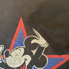 Vintage DISNEY Mickey Mouse Authentic Star T Shirt 90s Black OSFA Faded USA