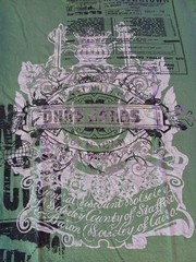 DKNY Jeans mens XL Y2K silver foil logo green tshirt graphic print