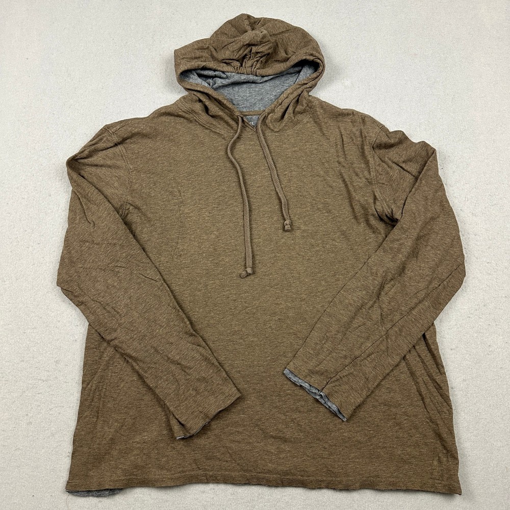 Vince Shirt Men Extra Large Brown Heather Pullover Hoodie Drawstring Pima XL
