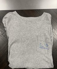 Vineyard Vines Men’s Gray Cotton Long Sleeve Pocket Tee Whale Graphic M