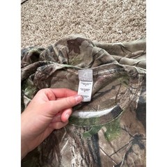 Vintage Y2K Mens Realtree Camo Long Sleeve T-Shirt Bobcat Graphic Large Cotton