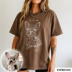 Custom Dog Portrait Photo Comfort Tee Personalized Pet Memorial Gift Shirt