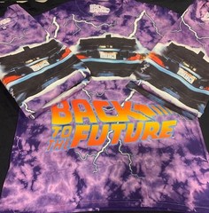Officially Licensed Purple Tie Dye Back To The Future Graphic Tee shirt S AND MD