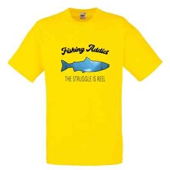 Fishing Addict The Struggle Humour Novelty T Shirt Various Colours And Sizes