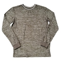 Raw Yarn Industries Size M Heathered Long Sleeved Top Olive Green Crew Neck