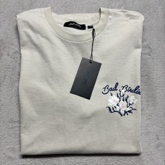 Bad Birdie T Shirt Mens S Botanicals “Take a Whiff” Golf Tee Floral Print SAND