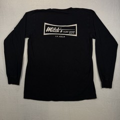 Mitch’s Surf Shop Men’s Long Sleeve Graphic T-Shirt Size Large Black Classic