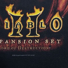 Vintage 2001 Diablo 2 Lord Of Destruction Expansion Set Promo Video Game Tee 00s