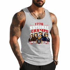 1776 National Champs Presidents USA American 4th of July Tank Top