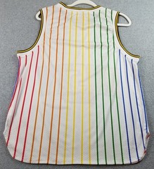 The RUSTY RABBIT Tank Top Mens Medium M Striped Perforated Sheer Jersey Pullover