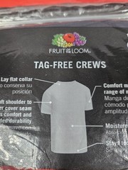 Men’s Crew Neck T Shirts S 34-36 Multicolor Fruit of the Loom 5 Pack Flat Collar