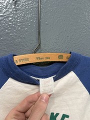 Vintage 70’s Stedman Softball Graphic Cotton Raglan Shirt Size Medium White