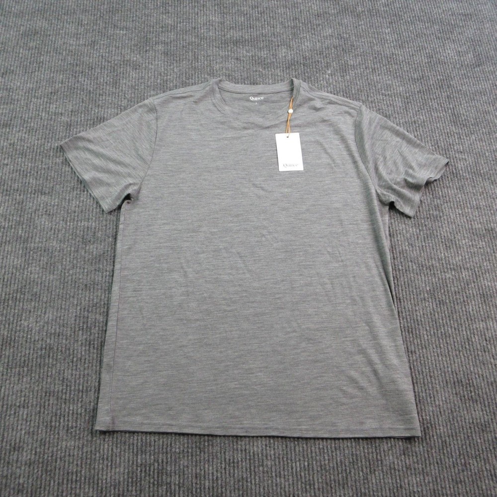 Quince Shirt Mens Large Heather Gray Merino Wool Short Sleeve All-Season Tee NWT