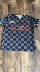 Black Men’s Medium AC/DC High Voltage Graphic Design T-shirt Short Sleeve V Neck