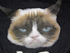 Grumpy Cat “NO” T-shirt ~ Black ~ Unisex Adult ~ Sz L ~ Chest 43 in