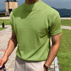 Mens Mock Turtleneck Pullover T-Shirt Tops Casual for Slim Fit Tops Tee