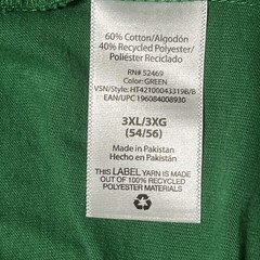 Holiday Time Mens Christmas T-Shirt 3XL Green Jingle Bell Short Sleeve Crew Neck