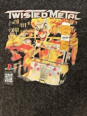 Twisted Metal PlayStation Graphic T‑Shirt Large Black Mineral Wash Flaming Clown