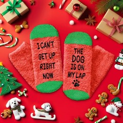 Funny Christmas Socks for Women – Holiday Dog Mom Socks, Secret Santa Christm…