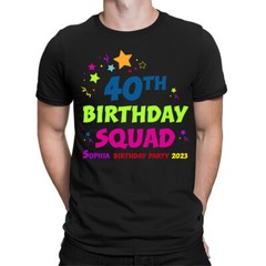 Personalised 40th Birthday Party Gift Squad Vintage Mens T-Shirts Tee Top #6JV