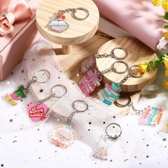 100 Pcs Book Lover Keychains Bulk, Funny Acrylic Bookish Keychains Book Club …