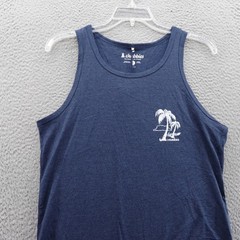 Chubbies The Relaxer Tank Top Mens Small Navy Blue Palm Graphic Sleeveless