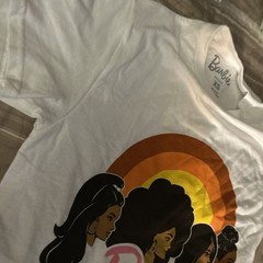 NWT Bold and Beautiful Barbie Shirt M White Hairstyles Black History Month