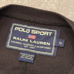Polo Sport Ralph Lauren Vintage Mens XL Black Waffle Knit Thermal Drawstring Hem