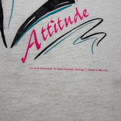 Vintage 80s Designer With An Attitude Single Stitch Graphic T-Shirt USA Made XL