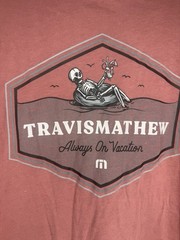 Travis Mathew Long Sleeve Shirt Skeleton Always On Vacation Golf Large L