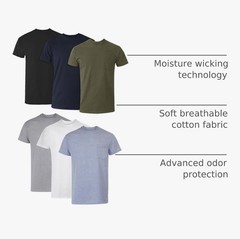 Hanes 6-Pack Pocket Tee Men’s T-Shirt Soft and Breathable Assorted, Size 3xl
