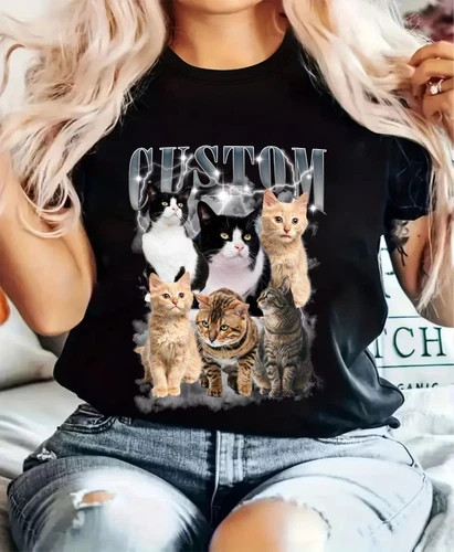 Personalised Pet Bootleg T-Shirt – Custom Name Vintage for Dogs & Cats Tee Top