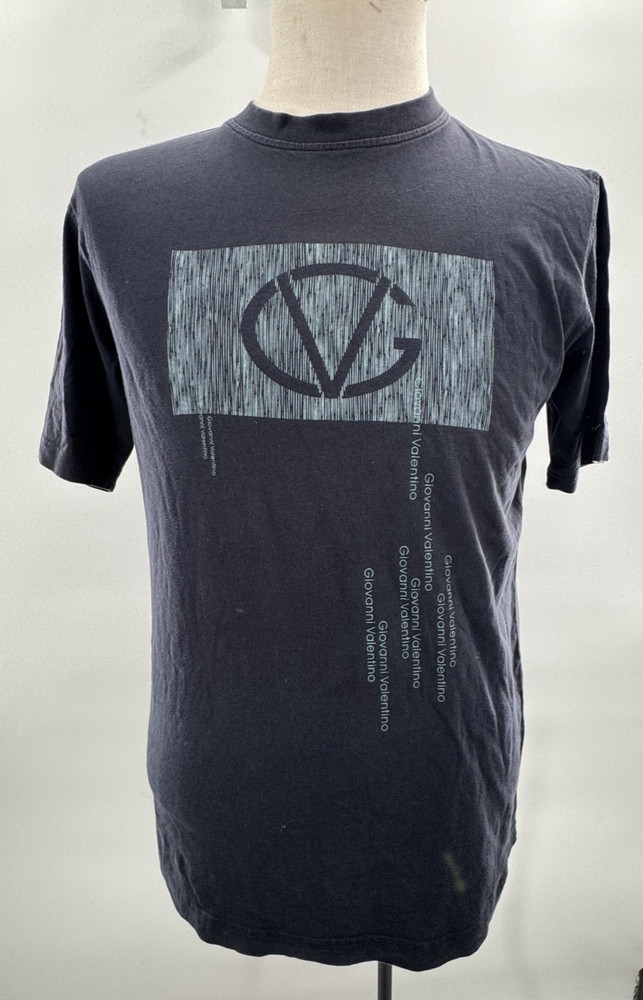 Vintage 90s Y2K Giovanni Valentino Italy Cotton Logo Shirt TShirt Men’s Sz L