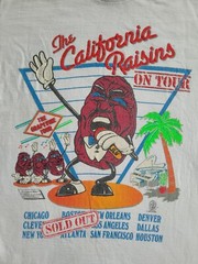 Vintage Cali. Raisin Tee Mint 1987 Touch Of Gold Large White!