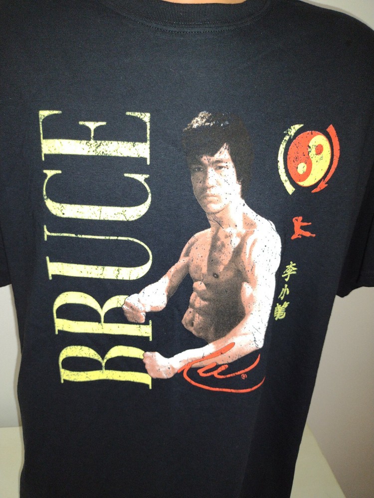 Bruce Lee Black Martial Arts T-Shirt Adult Size XL Classic Graphic Tee