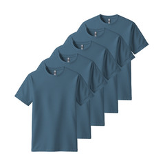 5-Pack Blank Indigo Blue Gildan 5000 Heavy Cotton T-Shirts S-2XL