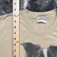 Vintage Border Collie Dog Art Shirt Mens Large 90s Y2K Brown Nature Pets Animals