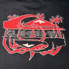 NWT Quiksilver Stranger Things Tee Mens Large Black Graphic Surf Skate Shirt