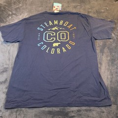 ComfortWash Steamboat Colorado Pocket T-Shirt Mens Large Navy Blue Cotton NWT