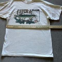 Vintage Galt Sand Catch & Release T Shirt Men L Beige Northern Pike Fishing